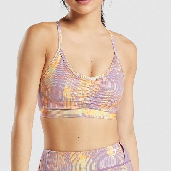 Gymshark Other - Gymshark Sport Orange Purple Print Sports Bra Women’s Size Small